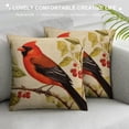 thumbnail image 3 of HENGT  Red Cardinal Birds Square Throw Pillow Cases Hawthorn Tree Branch Bird Nest Decorative Cushion Covers French Stamp Background Home Living Room Decor Pillowslip, 3 of 5