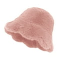 thumbnail image 4 of Outfmvch Scarf Hats for Women Women's Faux Fur Bucket Hats Fluffy Winter Warm Ladie's Unique Wide Brim Fisherman Cap Winter Beanie Hat for Women Pink One Size, 4 of 4