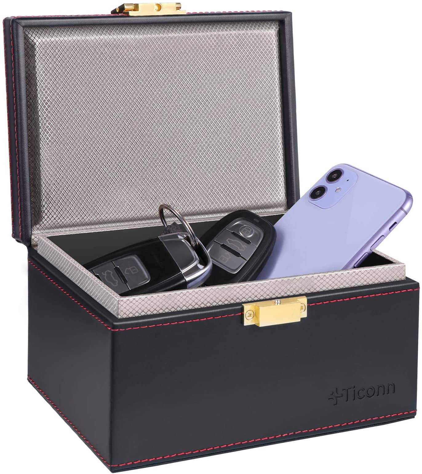 1Pcs Car Key Signal Blocker Case Black Aluminum Fob Keyless RFID Blocking Box 