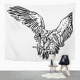 thumbnail image 2 of UFAEZU Abstract Monochrome Eagle White Adult American Attack Bald Bird Black Wall Art Hanging Tapestry Home Decor for Living Room Bedroom Dorm 51x60 inch, 2 of 2