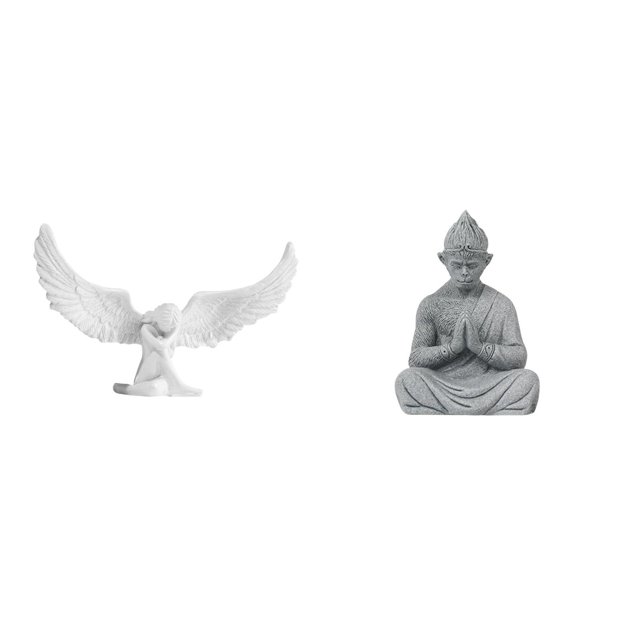 Escultura De Resina De Buda, ángel Y Mono, Para Oficina, Hogar, Estantería, Pasillo, Hotel, Patio, Decoración De Inauguración De La Casa.