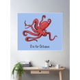thumbnail image 2 of O Is For Octopus Poster Wall Art, Modern Wall Decor For Living Room Bedroom, 24x36 UNFRAMED, 2 of 3