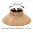 thumbnail image 2 of Sombrero de paja con visera para el sol y ala ancha para mujer, gorra plegable para mujer, sombrero de playa con cola de caballo y bolsa de almacenamiento para el verano, 2 of 4