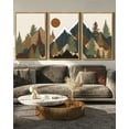 thumbnail image 2 of SHENIFY Set Sunrise Pine Tree Forest Nature Scenry Wilderness Landscape Mountain Wall Art 16x24in3pcs Natural Framed Farmhouse Rustic Modern Art Decorative for Living Room Bedroom, 2 of 5