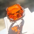 thumbnail image 5 of Womens Exaggerated Orange Gemstone Ring Gold Plated Inlaid Artificial Gems Semi-Precious Stones Geometric Copper Ring Fashion Jewelry Gift for Her, 5 of 5
