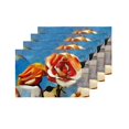 thumbnail image 4 of MKHERT Abstract Floral Art Decor, Beautiful Roses Flowers Bouquet Painting Placemats Table Mats for Dining Room Kitchen Table Decoration 12x18 inch,Set of 4, 4 of 4