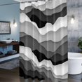 thumbnail image 5 of Ocean Waves Fabric Shower Curtain for Bathroom Gray White Wave Waterproof Polyester Bath Curtain with 12 Hooks Washable Shower Curtain with Grommets 72"x72", 5 of 9