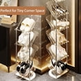 thumbnail image 4 of 6 Tier Tall Slim Transparent Shoe Rack with 45 Degree Sloped Design, Space Saving Vertical Organizer for Entryway Hallway Corner, Large, Clear PET Plastic, 4 of 7
