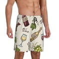 thumbnail image 2 of Bixox Men's Grapes Bbottles Wine printed lightweight casual shorts, soft sleep shorts with pockets., 2 of 7