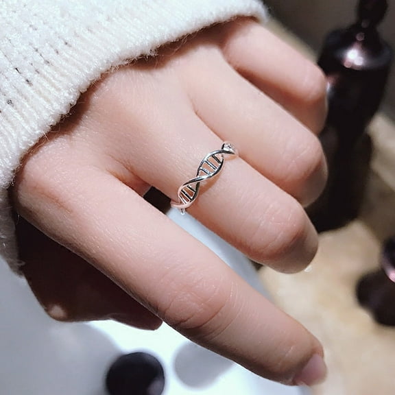 Sterling Silver Adjustable DNA Ring