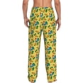 thumbnail image 3 of Picia Roosters And Sunflowers Mens Soft Woven Cotton Elastic Waistband Sleep Pajama Pant Lounge Sleep Pant With Pockets And Drawstring-Large, 3 of 9
