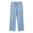 thumbnail image 3 of tarylea Cotton Linen Pants for Men Drawstring Straight Leg Elastic Waist Trousers Casual Loose Solid Color Lightweight Trousers[S,Light Blue], 3 of 6
