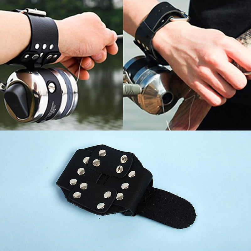 Slingshot Leather Wristband Hunting Shooting Fishing Reel Holder Guard Glove Y 