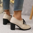 thumbnail image 5 of Beige Ladies Fashion Winter Heels With Round Toe Design And 3 Inch Thick Heel Suitable For Various Occasions, 5 of 9
