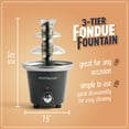 thumbnail image 2 of Nostalgia 3 Tier Chocolate Fondue Fountain 24 Oz Electric Fondue Machine, Black, 2 of 8