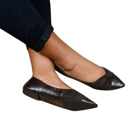 

Cathalem Womens Heels Singles Flat Ladies Causal Work Lazy Women s Shoes Shoes Pointed Shoes Women s Pumps Shoes Brown 8.5