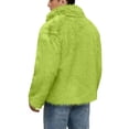 thumbnail image 5 of Men's Faux Jackets Winter Thicken Warm Luxury Overcoat Coats Long Sleeves Zipper Jacket Outerwear, Elegant and Warm for Formal and Casual Occasions,Fluorescent Green,M, 5 of 5
