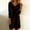 Black, variant on Women's Elegant & Comfortable Solid Color Velvet Dress Cowl Neck Long Sleeve Midi Dress For Holiday Silver，S