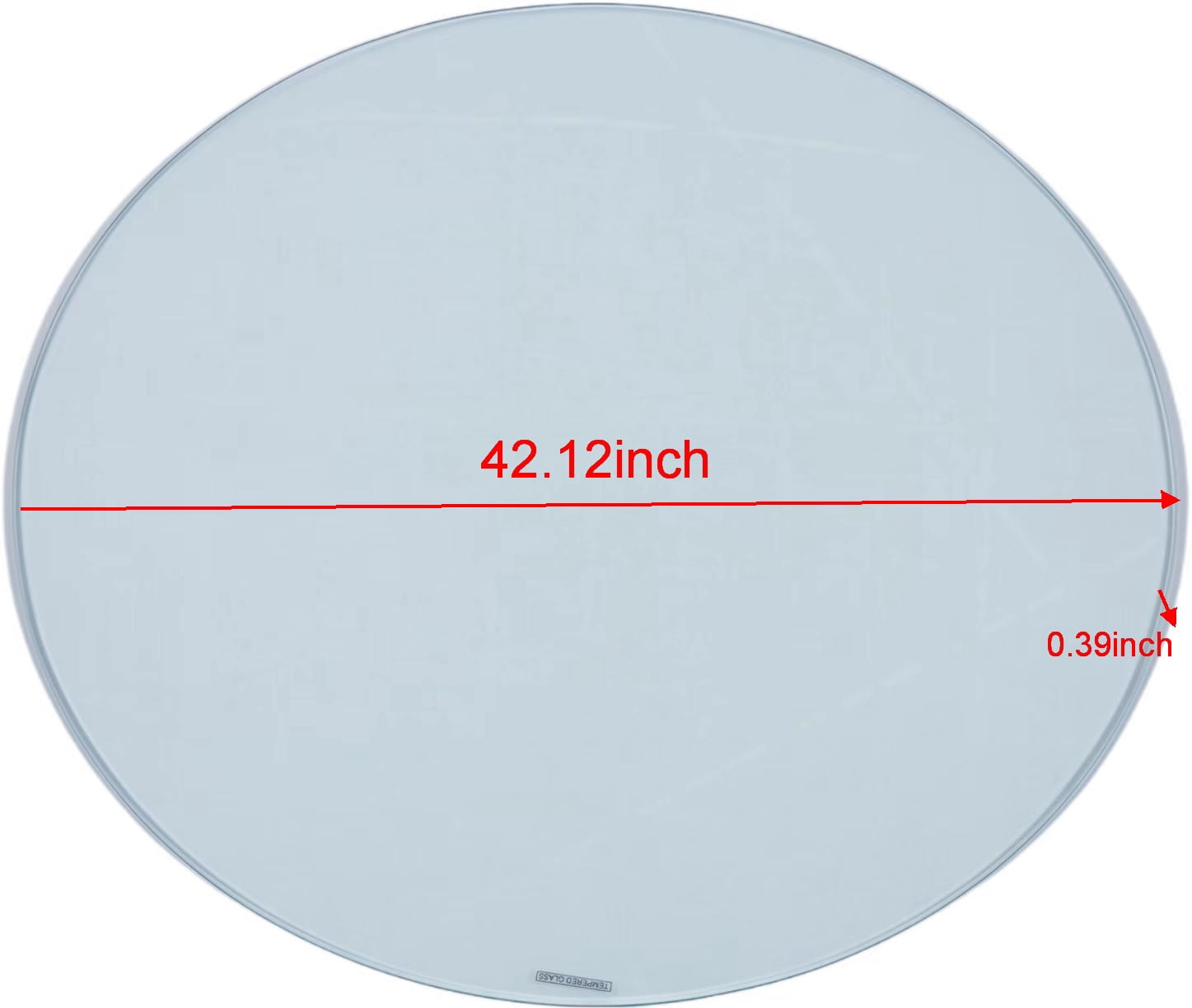 MAYEERTY 42.13in Round Tempered Glass Table Top, 2/5" Thick Beveled Polished Edge