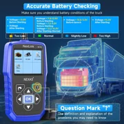 NEXAS Heavy Duty Truck OBD2 Scanner 2 in 1 Full System Diesel HD OBD Diagnostic Code Reader with Live Data Battery Monitor