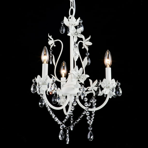 C Cattleya 3 Light White Candle Style Crystal Chandelier Com C Cattleya 3 Light White Candle Style, White Candle Chandelier With Crystals