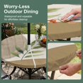 thumbnail image 5 of Boho Round Outdoor Tablecloth with Umbrella Hole Zipper, Modern Art Leaves Abstract Brown Gray Geometric Elastic Fitted Table Cover, Waterproof Table Cloth for Patio Picnic Party Fits 31"-35", 5 of 9