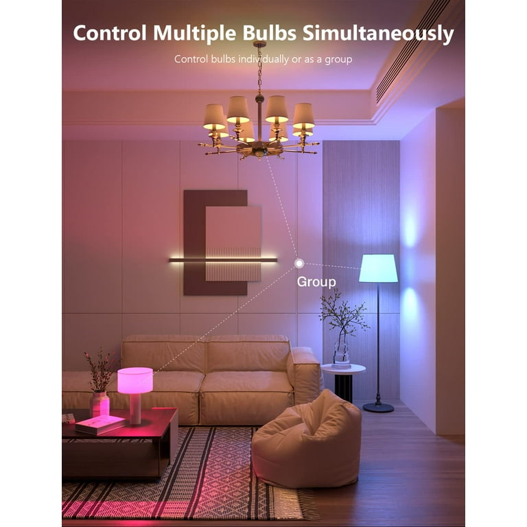 Living Room Set Up Hue Lights With Alexa Maxcio LED Smart Bulb