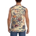 thumbnail image 4 of Goofa Floral With Birds And Fantasy Flowers Printed Men's Sleeveless T-Shirt - Athletic Gym Workout Tank Top for Men - Moisture-Wicking, UPF 30+ Quick-Dry Muscle Tee-, 4 of 8