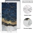 thumbnail image 2 of Bath Towels, 2 PCS Hand Towels for Bathroom Cotton Navy Blue Marble with Golden Veins Decorative 28x14in Absorbent Soft, 2 of 6