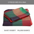 thumbnail image 3 of Shatex 3 Pieces Bedding Duvet Cover Set Yellow/ Red&Green Plaid Grid Comforter Quilt Bedding Cover (2 Sets, Each Set Includes: 1 Duvet Cover+2 Pillow Shams) - King, 3 of 8