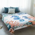thumbnail image 4 of Seahorse Coastal Blanket Soft Cozy Warm Throw Blanket for Couch, Plush Fuzzy Flannel Fleece Blankets for Sofa, Summer Nautical Starfish Coral Ocean Bed Blankets Lightweight Gifts for Women, 40"x50", 4 of 9