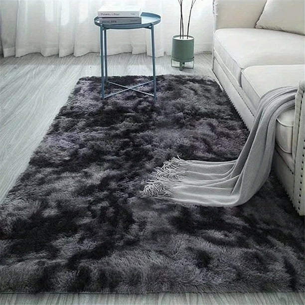 1pc Dark Grey Plush Rug, Soft Area Rug For Bedroom, Fluffy Rug, Living Room Shaggy Rug, Shaggy Carpet 15.74*23.62inch/40*60cm,39.37*62.99inch/100*160cm,47.24*62.99inch/120*160cm,47.24*78.74inch/120*20