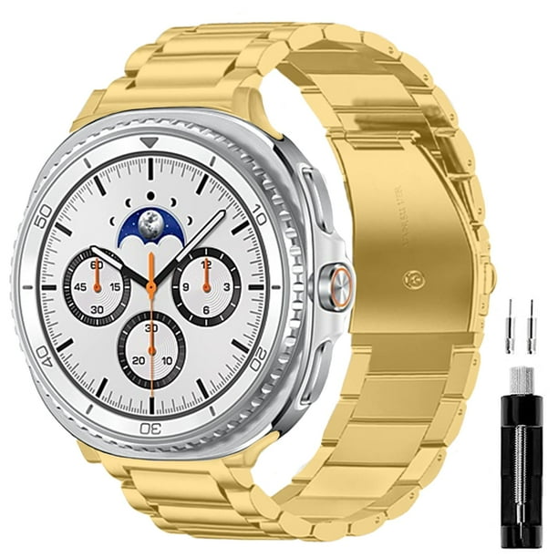Correa de Acero Inoxidable GOLDTOLUCK Compatible con Samsung Galaxy Watch 8 Classic 40mm 44mm 46mm