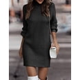 thumbnail image 1 of Suéter de cuello alto de manga larga de color neto de otoño e invierno de Europa y Estados Unidos, vestido de mujer, 1 of 6