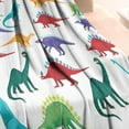 thumbnail image 3 of Colorful Cartoon Dinosaurs Pattern Blanket,Comfortable Soft Lamb Wool Throw Blanket,All Season,Warm Lightweight Blankets for Sofa Bed Couch Living Room Chair,40"x50", 3 of 4