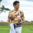 thumbnail image 2 of Kdxio Cute Panda Sunflower Print Men's Short Sleeve Polo Shirt,Midweight Men's Shirt, 2 of 5