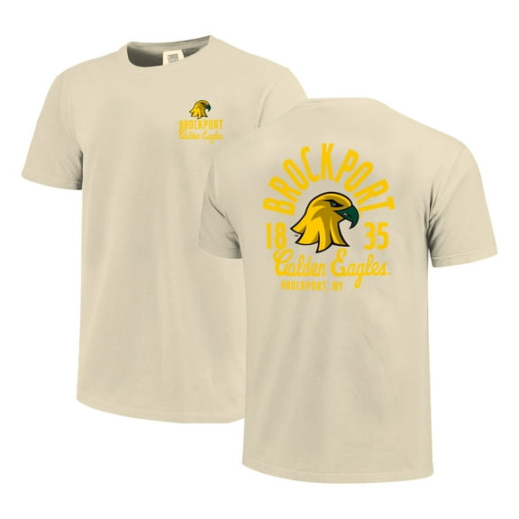 Men's Cream SUNY Brockport Golden Eagles Comfort Colors Mascot Overlay T-Shirt