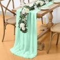 thumbnail image 1 of Green Mint Green 100% Chiffon Table Runner 29x120 Inches for Banquet Wedding Party Event Table Decoration, 1 of 6