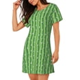 thumbnail image 2 of Kdxio Chemise de Nuit pour Femmes à Imprimé Cactus, Manches Courtes, Décontractée, Ample et Confortable, 2 of 6