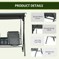 thumbnail image 6 of Outsunny 2 Person Porch Swing with Canopy, Storage Table, Cup Holder, Gray, 6 of 9