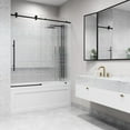 thumbnail image 6 of VIGO Elan E-Class 56 to 60 in. W x 66 in. H Sliding Frameless Tub Door in Matte Black with 3/8 in. (10mm) Fluted Glass, 6 of 14