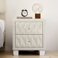 thumbnail image 4 of Noble House Elegant Velvet Nightstand,Beige, 4 of 10