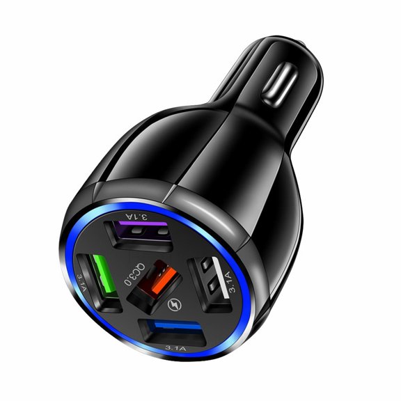 QC3.0 5 Port Fast Charging Car Charger for Smartphones Material with Protection