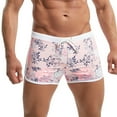 thumbnail image 3 of Mens Swim Trunks Quick Dry Beach Shorts All Over Print Flat Leg Swimwear Summer Bathing Suits Pink L, 3 of 6