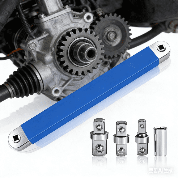 Impact Ready Offset Extension Wrench, Tight Reach Extension Wrench Set, With 1/2", 1/4" And 3/8" Square Drive Adapters, Universal Extensions Wrench For Small Place