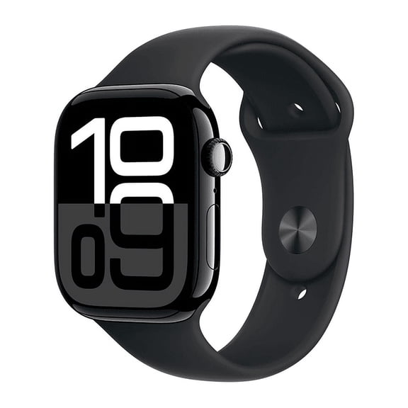 Pre-Owned Apple Watch Series 10 GPS 46mm Aluminum Case with Black Sport Band - S/M - Jet Black