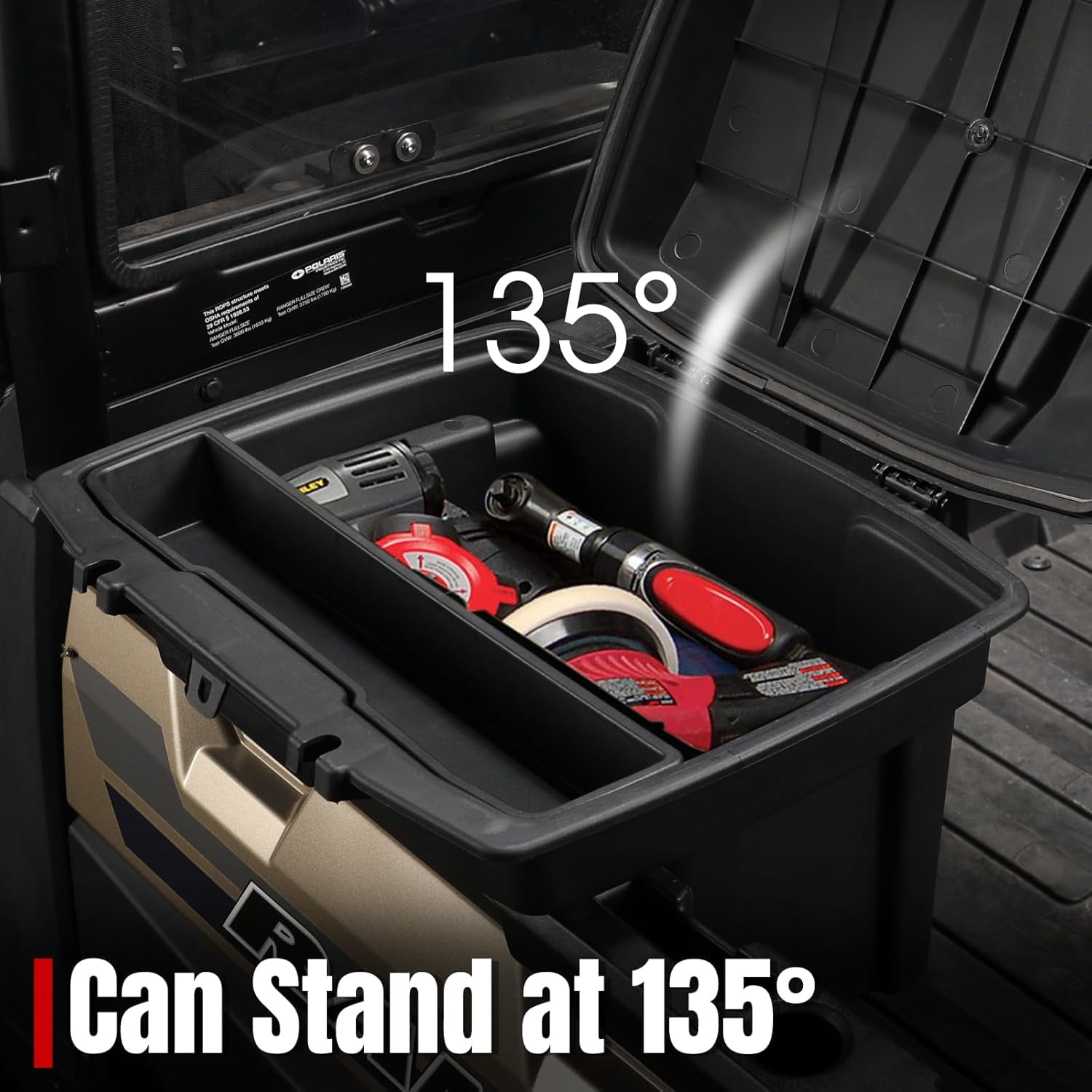 A & UTV PRO Bed Storage Box 5.5GAL Compatible with Polaris Ranger 1000 XP 900 800 700 570 500 Polaris General 1000 Accessiories Cargo Box Hard Tool Box 21L