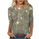 thumbnail image 4 of Heisall Womens Tops 3/4 Sleeve Round Neck Loose Casual Tshirts Striped Print Pullover, 4 of 6