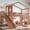 Natural, variant on PureDashio Twin Size Wood Loft Bed Frame, Playhouse Loft Bed with Slide, House Roof and Window, Underbed Play Area, Hanging Clothes Rack, Full-Length Safety Guardrails, No Box Spring Needed, Beige