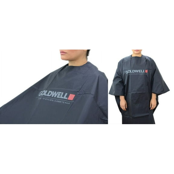 Color: Black, GoldWell Cutting Cape, hair scalp beauty - Pack of 1 w/ Sleek 3-in-1 Comb/Brush